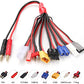 RC Lipo Battery Charger Adapter Connector Splitter Wire 8 in 1 Octopus Convert Cable to 4.0mm Banana Plug Lead Cable for TRX, T-