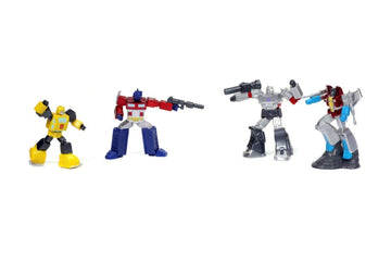 Jada Toys Transformers G1 Diorama Scene 2.75' 4-Pack Die-Cast Collectible Figures, Toys For Kids And Adults