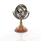 Old Modern Handicrafts Armillary Sphere On Wood Base - Handcrafted Brass, Antique Finish, Perfect For Nautical Collections And Astronomy Enthusiasts - 7.0L X 7.0W X 11.5H Inches