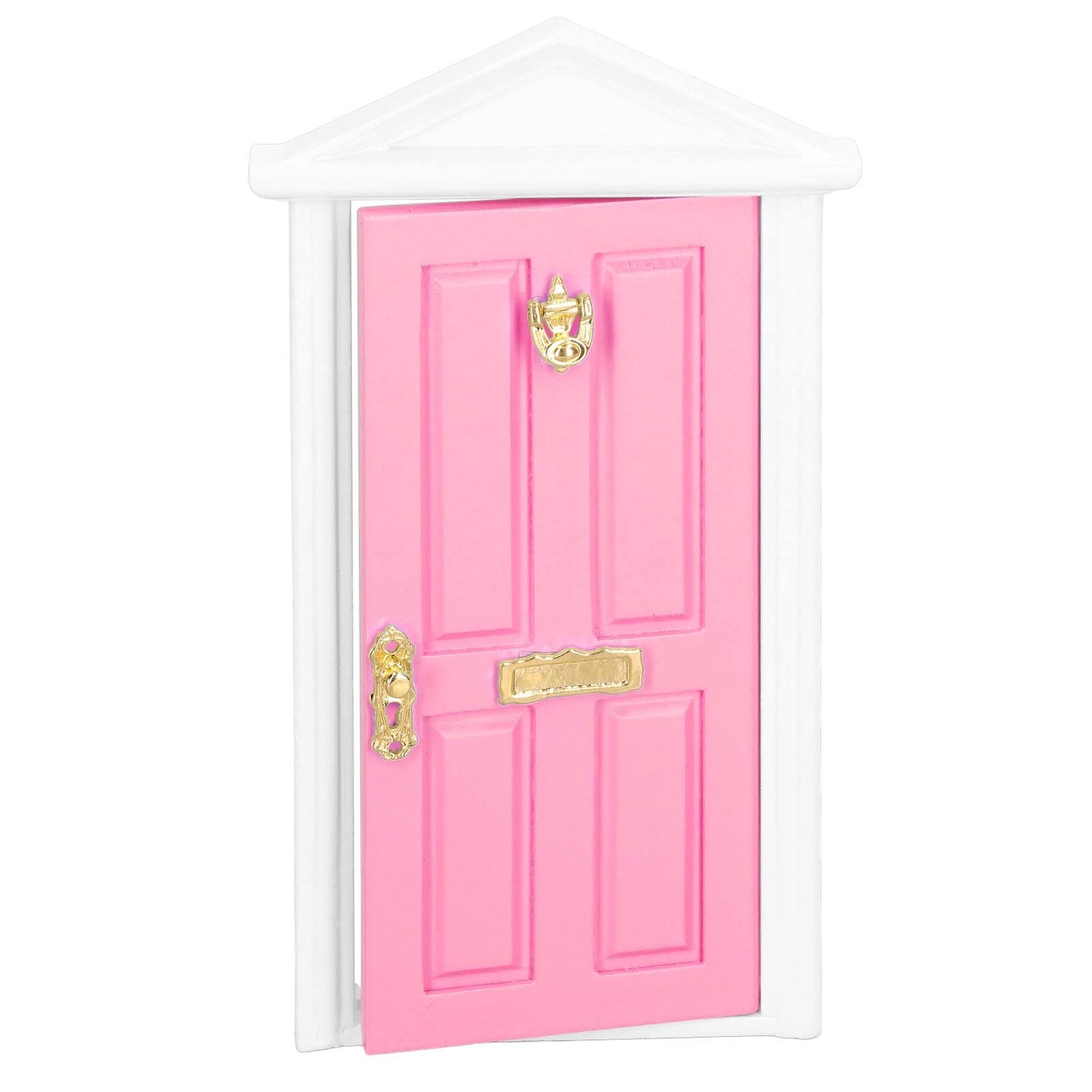 Mini Wooden Door Mini Wooden Door Bright Color Vivid Details Smoother Dollhouse Miniature Fairy Door for 1:12 Doll House Gifts(Light)