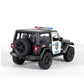 KiNSMART 5" Die-cast Jeep Wrangler Rubicon Police Edition Model 5412 - Black/White Plastic