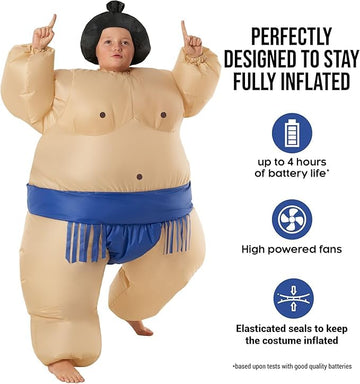 Morph Blue Sumo Wrestler Inflatable Costume For Kids Inflatable Costume Sumo Wrestling Suit For Kids Halloween Costume Kids
