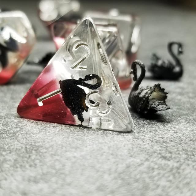 Sage's Portal Animal Familiars Resin DND Dice Set Polyhedral Dice Set for Dungeons and Dragons RPG Pathfinder Tabletop TTRPG (Bl