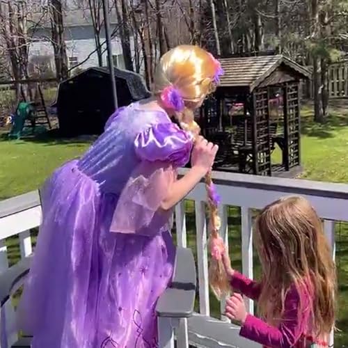 Sincere Party Girls Princess Wig,Rapunzel Plaits Blonde Wig For Girls Halloween Party,Role Playing