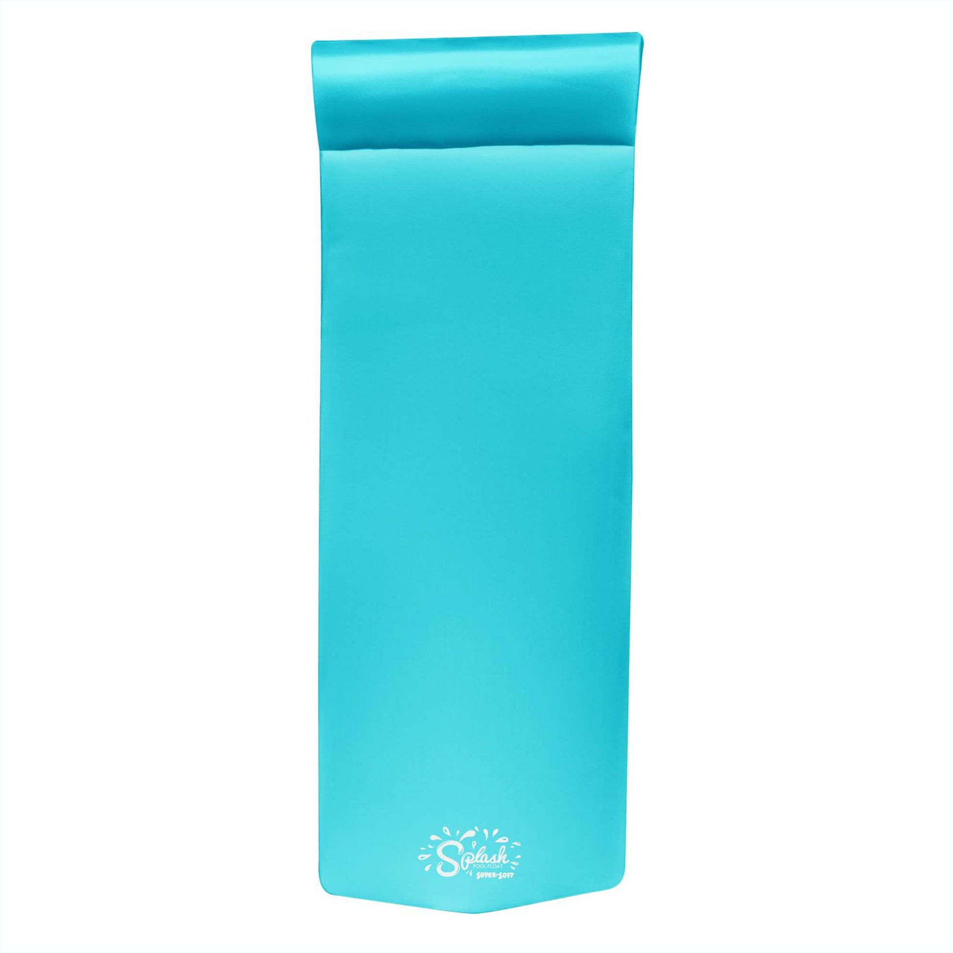 TRC Recreation Splash 1.25 Inch Thick Foam Swimming Pool Float Mat Large mature-themed Lounger with Built-in Roll Pillow  Tropical Teal
