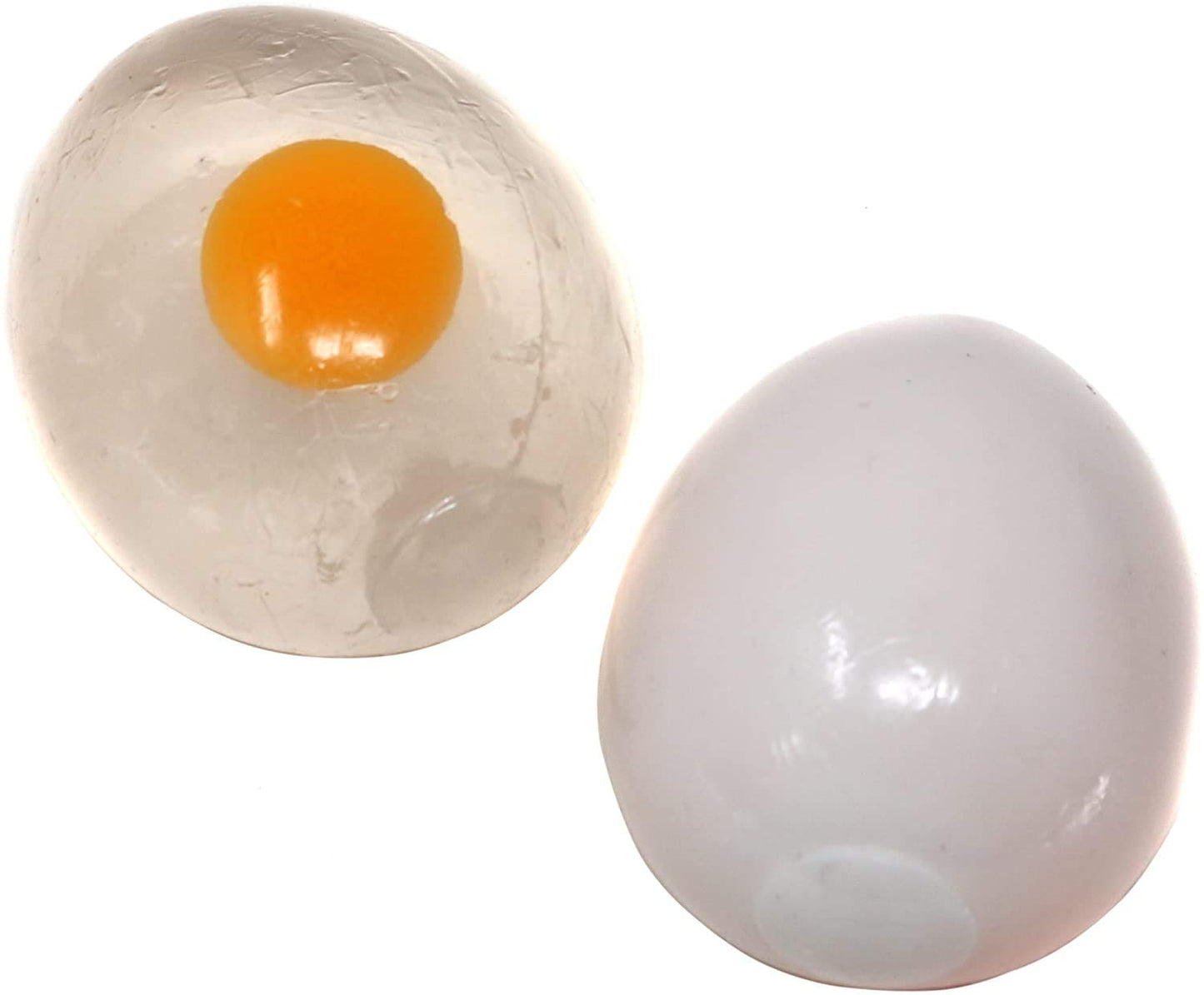 The Dreidel Company Easter Sticky Egg Splat, Gooey, Flexible, and Durable Squishy Toys (Clear & White Variety, 12-Pack)