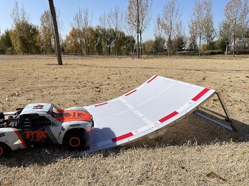 YSKMLOLP RC Car Jump Ramp - Stunt Playset for 1/5 to 1/16 Scale Cars, Stainless Steel, 50x60x20cm