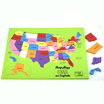 Imagimake Mapology Usa Map With Capitals | Learning States And Capitals | Us Geography Toys For Ages 5-7 | Jigsaw Puzzles For Kids Ages 8-10 Years | Easter Gifts For Kids | Easter Toys