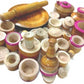 Thenkumari Wood Eco Friendly Wooden Kids Toy Kitchen Set Brown/Choppu Jaman Brown Color and Kids chakla belan Combo
