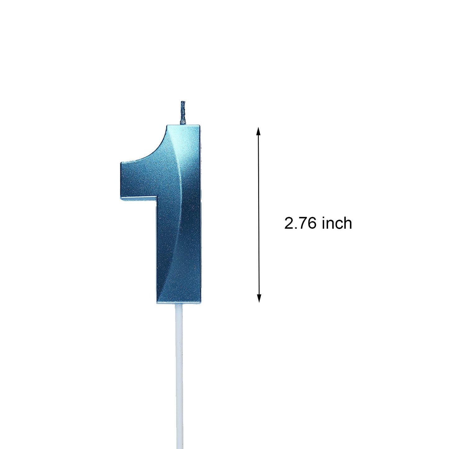 Qj-solar 2.76 inch Blue 1 Birthday Candles,3D Number 1st Cake Topper for Birthday Decorations No 11 12 13 14 15 16 17 18 19
