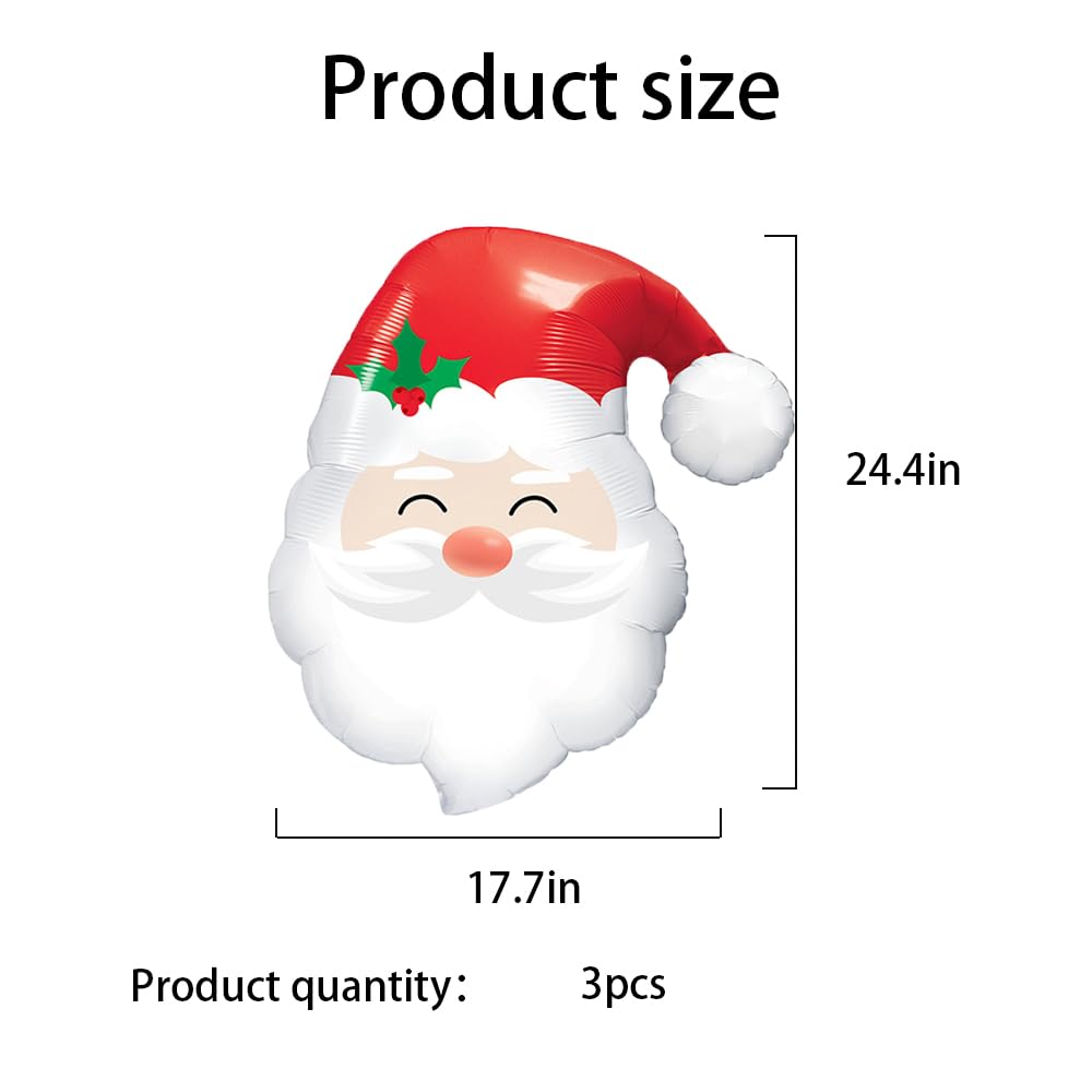 Hadckja Santa Claus Balloons Christmas Balloons Santa Claus Head Foil Balloons For Christmas-Themed Party Birthday Party Supplie