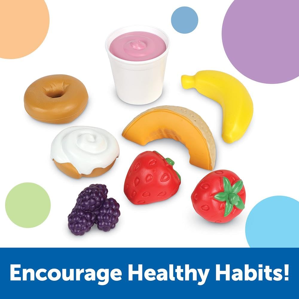 Learning Resources New Sprouts Breakfast Foods Basket - 16 Pieces, Ages 18+ Months Pretend Play Food For Toddlers, Toddler Kitch