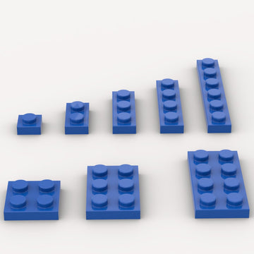 Classic Building Plate Assortment Pack, 100Pcs Blue Bulk Plates With 8 Size Building Plate Base Plate, Compatible With Lego Part
