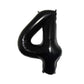Party Decorz 4 Number Black Foil Balloon/Four Number Black Big Size Foil Balloon (32 Inch,1pcs) For Birthday,Anniversary, Surpri