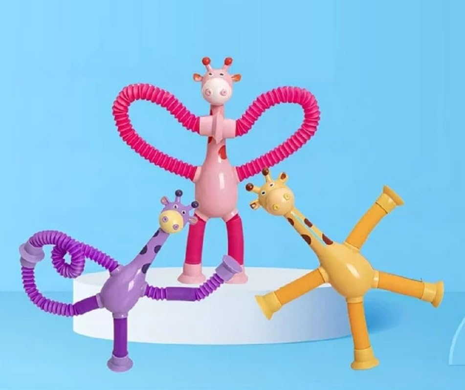 Quasar 2 In 1 Combo Pack ItS New Bendable Telescopic Giraffe Shape Changing Tubes Sensory Toys Pop Creative Strees Relif Toy Fo