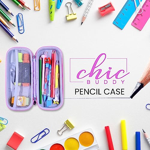 Chic Buddy Big Capacity 3D Pencil Box For Girls - Durable School Box With Organizer For Pencils, Pens, And Compass - Perfect For