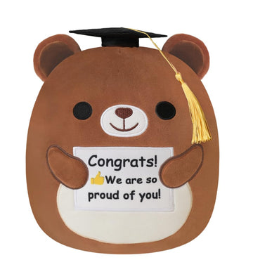 Finebee Bear Plush Brown Bear Stuffed Animal With Congratulation Graduation Card For Students Aderable Celebratory Gradua Gifts