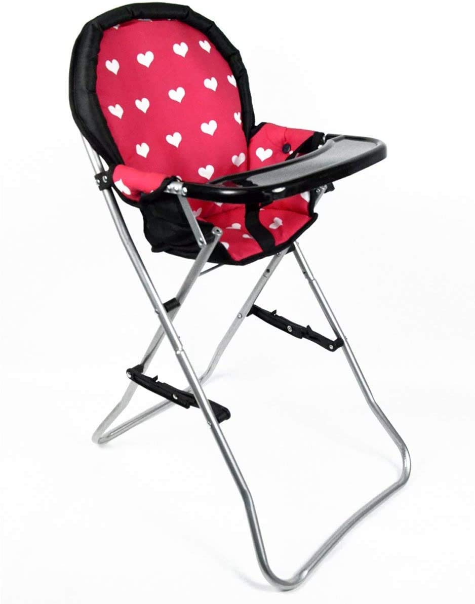 The New York Doll Collection Mega Play Set for 18-Inch Dolls, Pink Hearts, Includes High Chair, Doll Bouncer & Pack N Play, Model A178