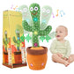 Dancing Talking Cactus Baby Toy, Singing Mimicking Cactus Toy Repeats What You Say, Tummy Time Toy Led Interactive Cactus, Baby 