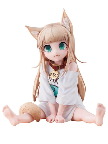 QAHEART KINAKO Figure Cute Cat Ear Girl Take Fish Standing Action Figure Collection 21cm