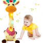 Emoin Dancing Giraffe Stuffed Animal Baby Toys Singing 10 Children'S Song Infants Toddlers Toy Repeats What You Say Interactive Deer Push Glowing Musical Toy For Boys Girls Birthday Gift