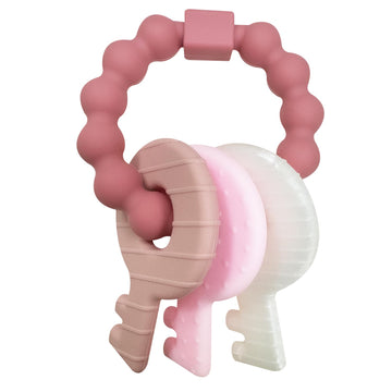 Yapromo Teething Keys For Baby 3-18 Months, Infants/Toddlers Sensory Chew Toys, Cute Teether Keys For Baby Girl, Soft Silicone T
