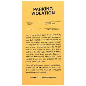 Fake Parking Tickets - Pad Of 25 By Bwacky
