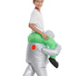 Hsctek Inflatable Alien Costume Kids Boys Girls, Blow Up Riding Alien Abduction Costume Child, Carrying Me Holding Man Halloween Costume Children, Silver