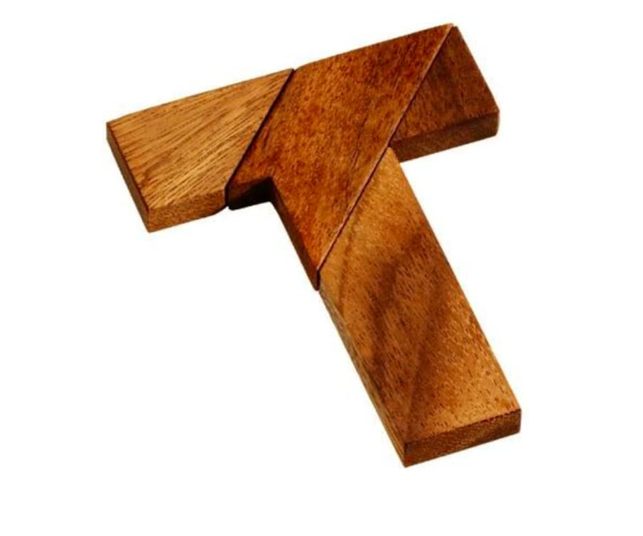 Stem T Tangram Puzzle  Natural Wooden Puzzle, Waldorf Toy, Montessori Toy