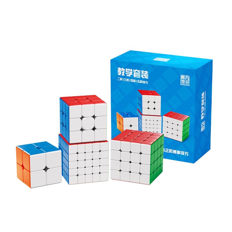 Cuberspeed Moyu MFJS WCA Speed Cube 2x2 3x3 4x4 5x5 Gift Box Magic Cube Bundle Collection Cube Toys for Kids & Adults (MFJS WCA 