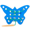 Skillofun Butterfly Lacing Toy, Develops Fine Motor Skills, Eco-Friendly Natural Wood, Child-Safe, Hand-Eye Coordination Develop