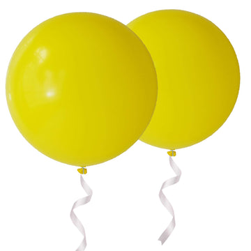 Oupking Giant Thick Balloons 36 Inch Yellow Big Round Latex Balloons 6 Packs For Party Decorations