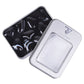 Black Banded Agate Gemstone Healing Crystal 1 Inch Mini Puffy Heart Pocket Stone Iron Gift Box (Pack Of 10)