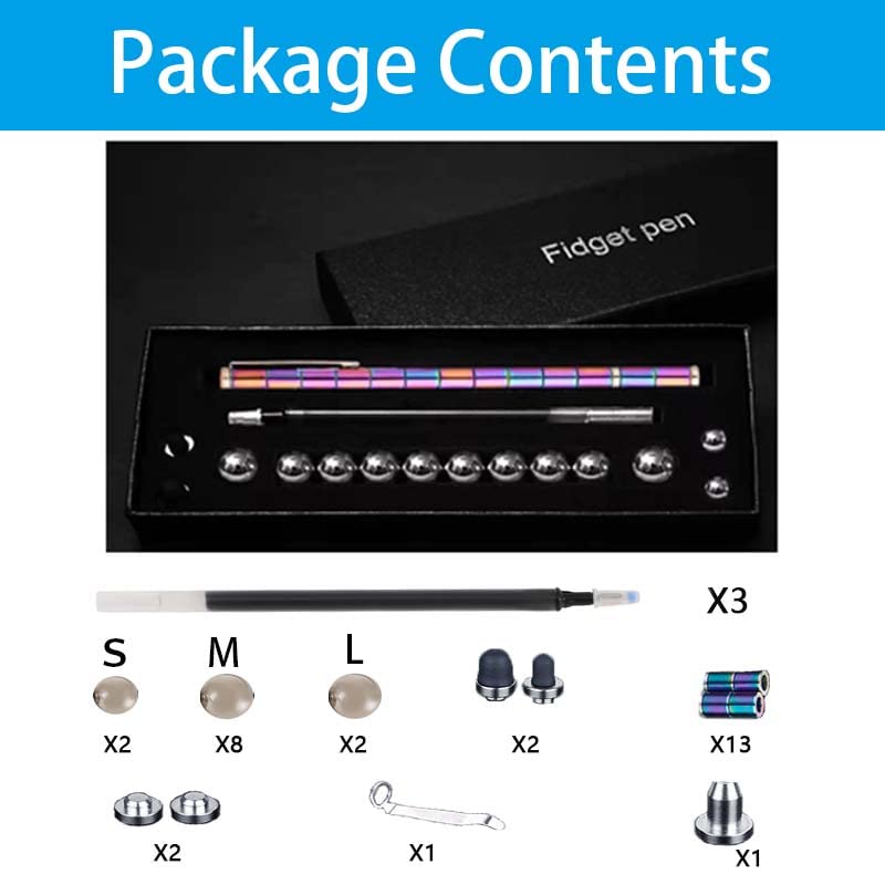 Qaqcew Fidget Pen, Decompression Magnetic Fidget Toy Pen, Magnet Pen Fidget Toy Relieve Pressure Novel Toy Gift For Kids Or Friends! (Colours)