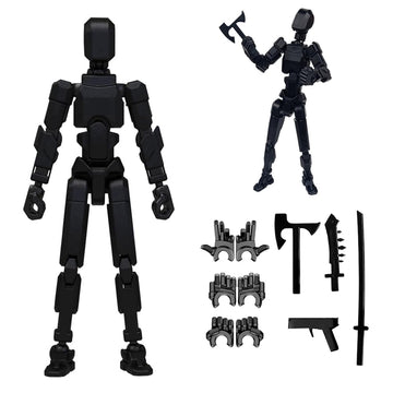 Rugwun Titan 13 Action Figure Lucky Robot 13 Action Figures Funny 3D Printed Multi Jointed Action Figures Nova 13 Action Figure Desktop Decorations Game Gifts for Kids mature-themed (Black)
