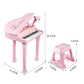 Love&Mini 31-Key Piano Toy Keyboard for Girls, Light Pink with Stool, Model 1505B&3232C, Perfect Birthday Gift for Ages 3+
