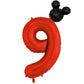 40 Inch Red Number 9 Balloon & Mini Mouse Head Balloon, 9Th Birthday Party Decoration Balloons, Cartoon Mouse Birthday Party Sup