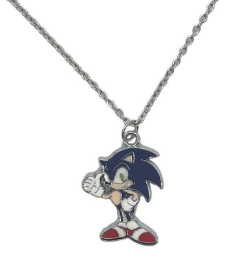 Classic Blue Hedgehog Thumbs Up Character Figure Charm Pendant Necklace