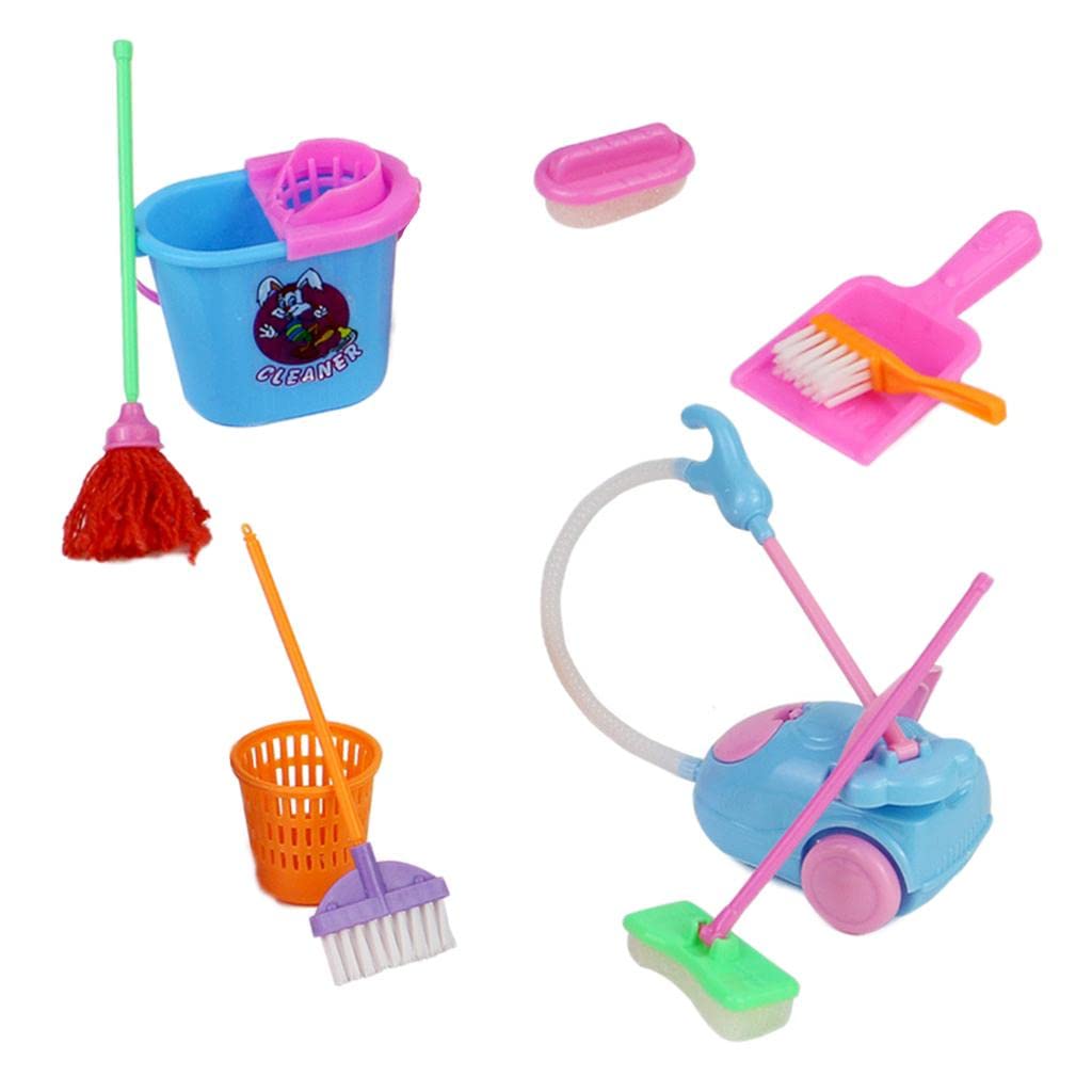 Fabloft 9Pcs Cleaning Set Pretend Play Housework Kit Educational Toys