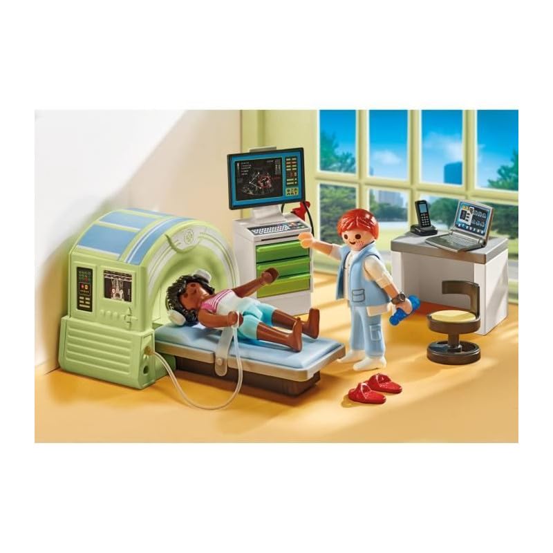 Playmobil MRI with Child - Multicoloured Plastic Playset, Model 71618, Size 18.7cm x 14.2cm x 7.2cm