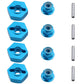 HobbyPark 12mm Aluminum Wheel Hex Drive Hub Adaptor (4P) & M4 Locknut (4P) RC Model Car Parts Blue