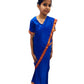 BookMyCostume Teacher Costume for Kids Girls|Dark Blue ReadytoWear Saree with Blouse|Community Helper Dress| Role Play Outfit 