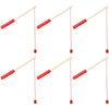 Sumind Magnetic Fishing Pole Set - 6 Wooden Rods with Magnet Hooks - Red - Perfect for Christmas & Birthday Party Games