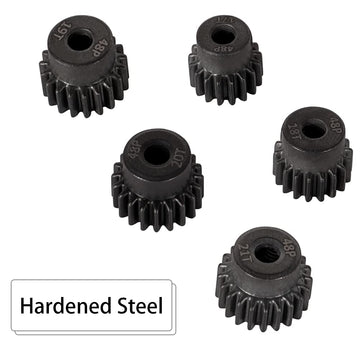 WEISHUJI Pinion Gear Set,48P Pinion Gear Set,48 Pitch Pinion Gear Set 3.175mm Shaft Hole 17T 18T 19T 20T 21T Pinion Gear with Sc