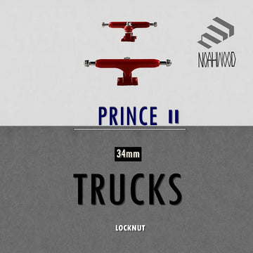 Noahwood Fingerboards Parts Professional Prince Ii Trucks (34Mm) + Update Self-Locking Nuts (Red)