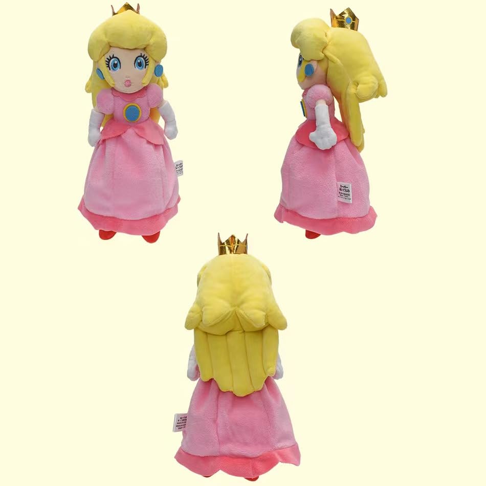 Hanbo Super Star Collection Princess Peach Plush Toy Princess Rosalina & Daisy Stuffed Plush 10.2''/26Cm (Pink And Yellow)