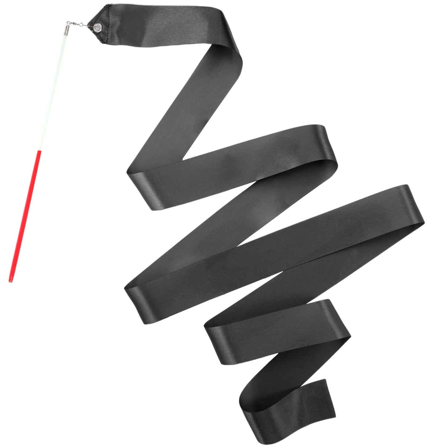 Hiunicorn 12Pcs Black Dance Ribbons Praise Dance Streamers Party Favors For Kids Rhythmic Gymnastics Party Streamers Decoration, Kids Ribbon Silks Sticks Wands