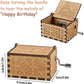 Caaju Happy Birthday Music Box - Wooden Musical Box with Hand Crank - Vintage Music Box Birthday Gift for Kids - Gifts for Him/H