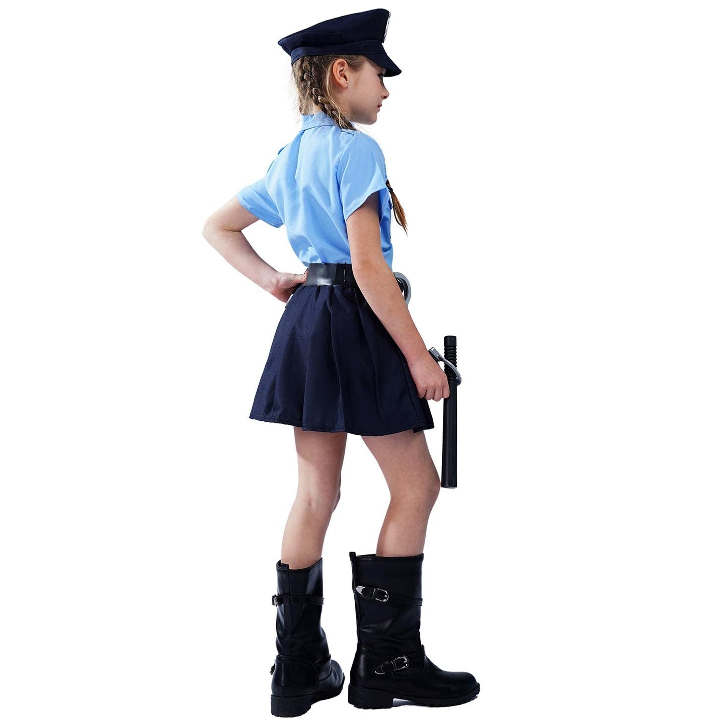 Pgond Police Officer Girls Unform Party Costume(7-9 Years)