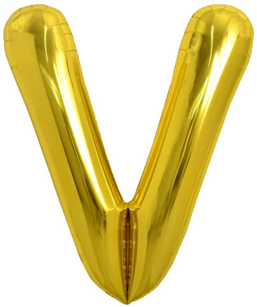 Toniful 40 Inch Large Gold Letter V Balloons Helium Balloons,Foil Mylar Big Balloons For Birthday Party Anniversary Supplies Dec